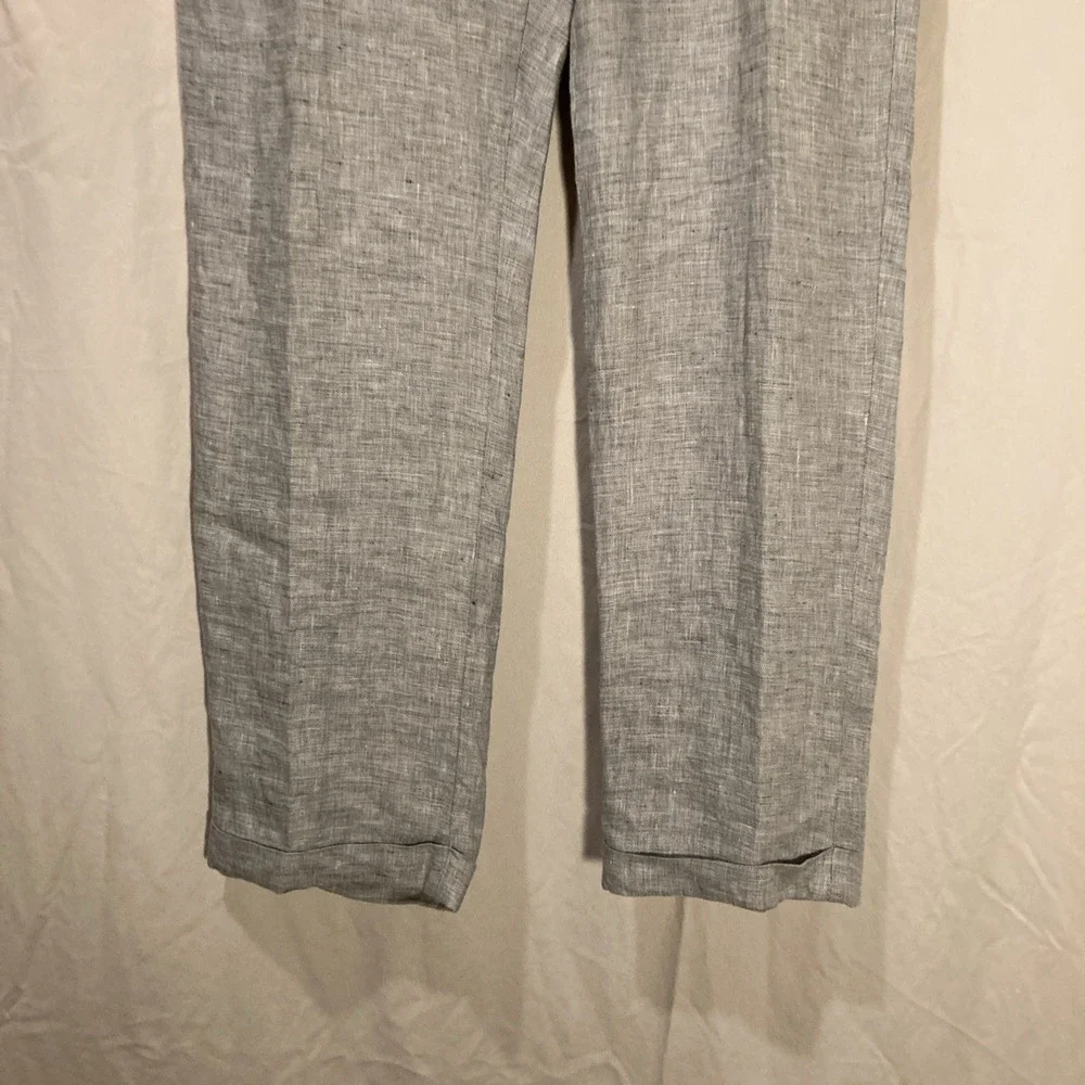 Murano Men's Alex Slim Fit Pants Gray Baird McNutt 100% Linen 34x34 Trousers
